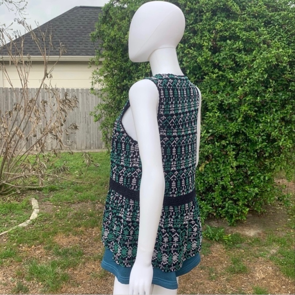 NWT Anthropologie Maeve Boho Embroidered Crochet Peplum StyleTop - Picture 7 of 11